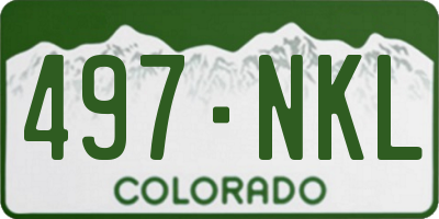 CO license plate 497NKL