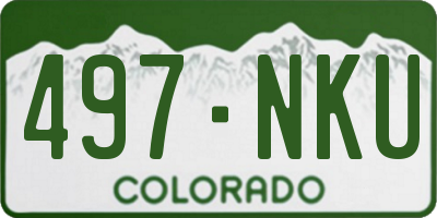 CO license plate 497NKU