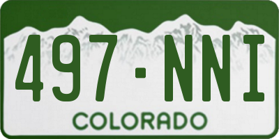 CO license plate 497NNI
