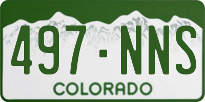 CO license plate 497NNS