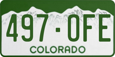 CO license plate 497OFE