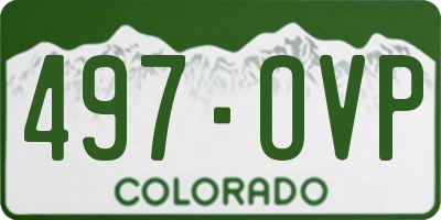 CO license plate 497OVP