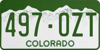 CO license plate 497OZT