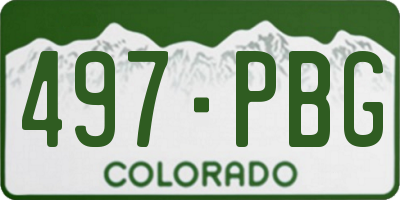 CO license plate 497PBG