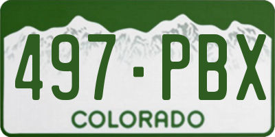 CO license plate 497PBX
