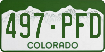 CO license plate 497PFD