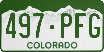 CO license plate 497PFG