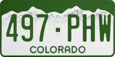 CO license plate 497PHW