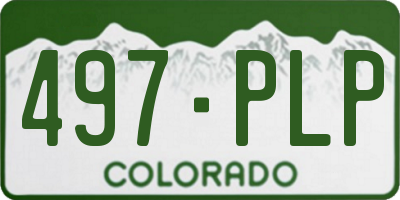 CO license plate 497PLP
