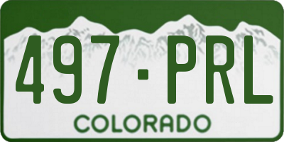 CO license plate 497PRL