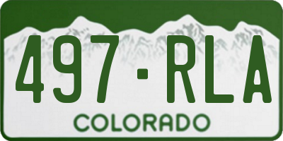 CO license plate 497RLA