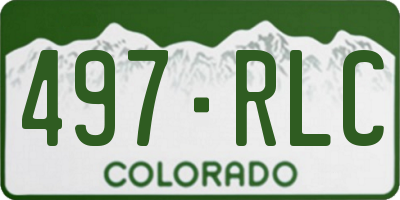 CO license plate 497RLC