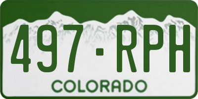 CO license plate 497RPH