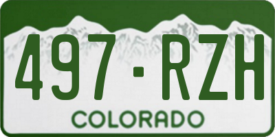 CO license plate 497RZH