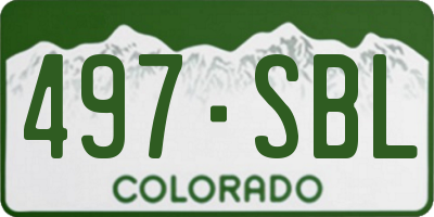 CO license plate 497SBL
