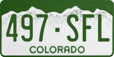CO license plate 497SFL