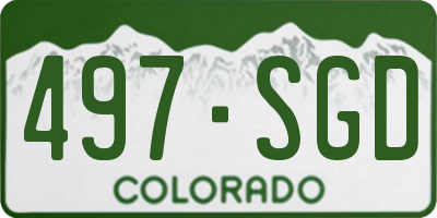 CO license plate 497SGD