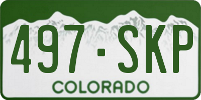CO license plate 497SKP