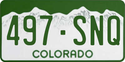 CO license plate 497SNQ