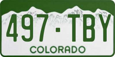 CO license plate 497TBY