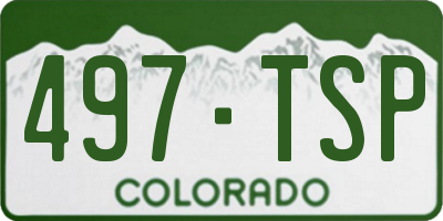CO license plate 497TSP