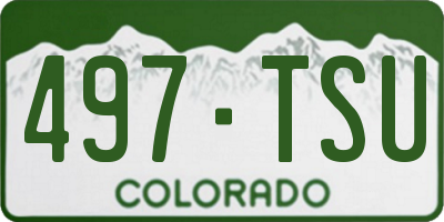 CO license plate 497TSU