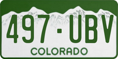 CO license plate 497UBV