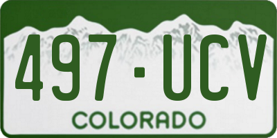 CO license plate 497UCV