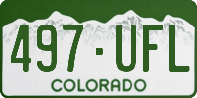 CO license plate 497UFL