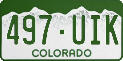 CO license plate 497UIK