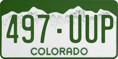CO license plate 497UUP
