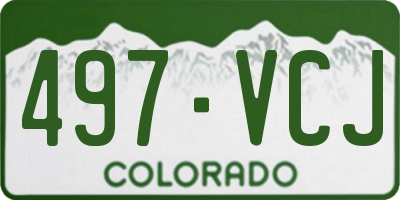 CO license plate 497VCJ