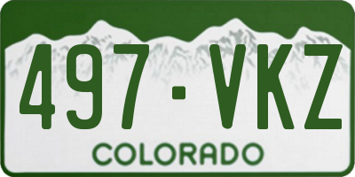 CO license plate 497VKZ