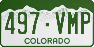 CO license plate 497VMP