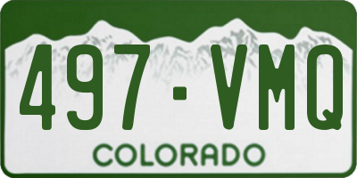 CO license plate 497VMQ