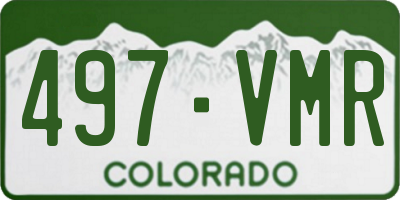 CO license plate 497VMR