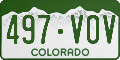 CO license plate 497VOV