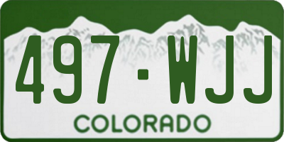 CO license plate 497WJJ