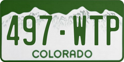CO license plate 497WTP