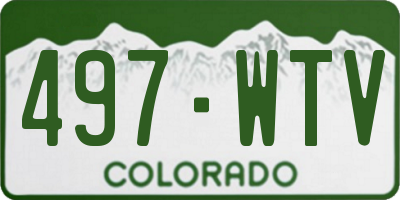 CO license plate 497WTV