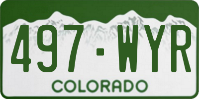 CO license plate 497WYR