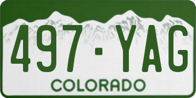 CO license plate 497YAG