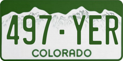 CO license plate 497YER