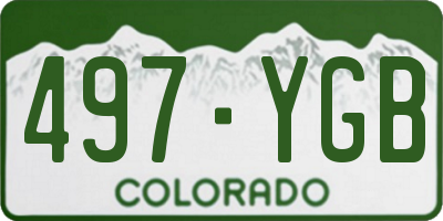 CO license plate 497YGB