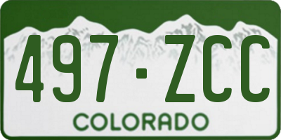 CO license plate 497ZCC