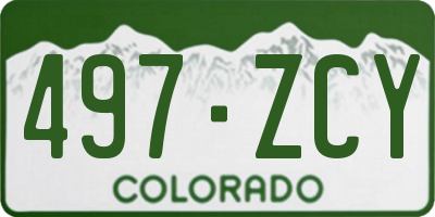 CO license plate 497ZCY