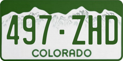 CO license plate 497ZHD