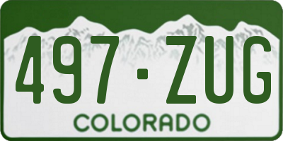 CO license plate 497ZUG
