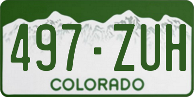 CO license plate 497ZUH