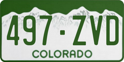 CO license plate 497ZVD